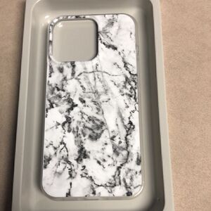 Heyday Phone Case for Apple iPhone 13 Pro with MagSafe - White Marble/Green Leaf